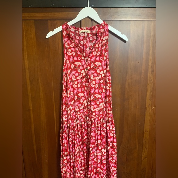 Red & Pink Floral Maxi Sz S - Picture 1 of 6